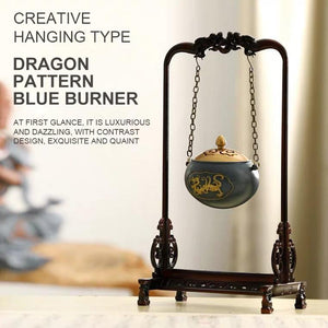 Burning blue dragon pattern hanging stove, incense burner