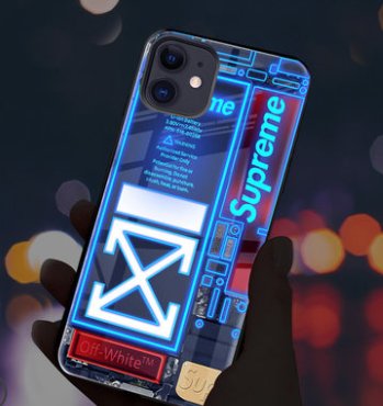 LED Flash Light Tempered Glass Phone Case