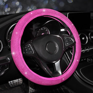 Car Steering Wheel Cover Colorful Crystal Diamond Set