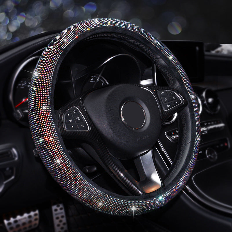 Car Steering Wheel Cover Colorful Crystal Diamond Set